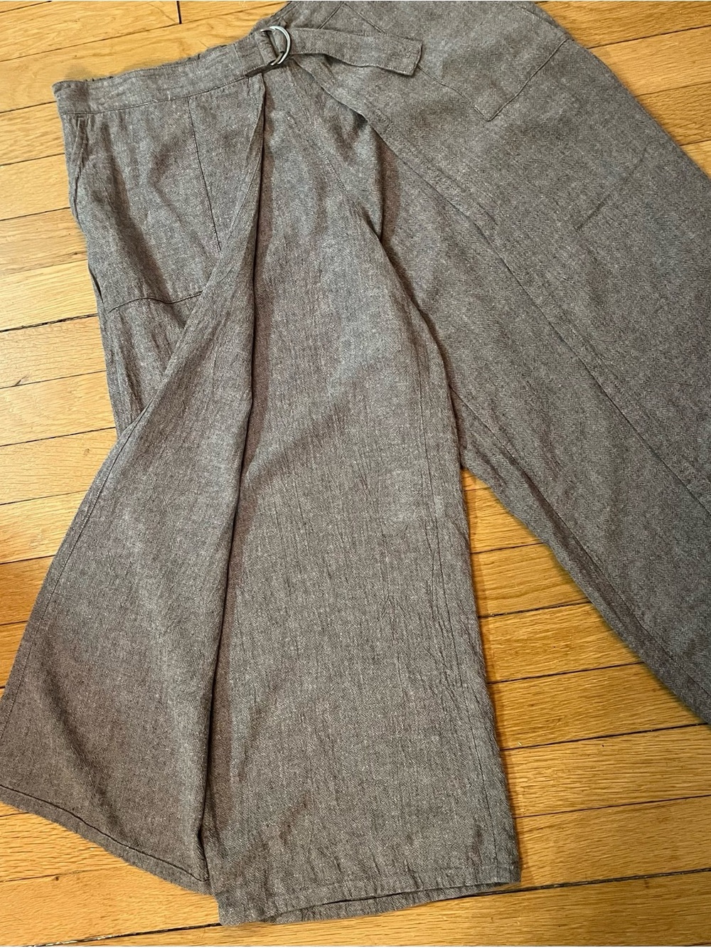 J Jill Linen Pants Flaps Wide Leg Boho Size Medium